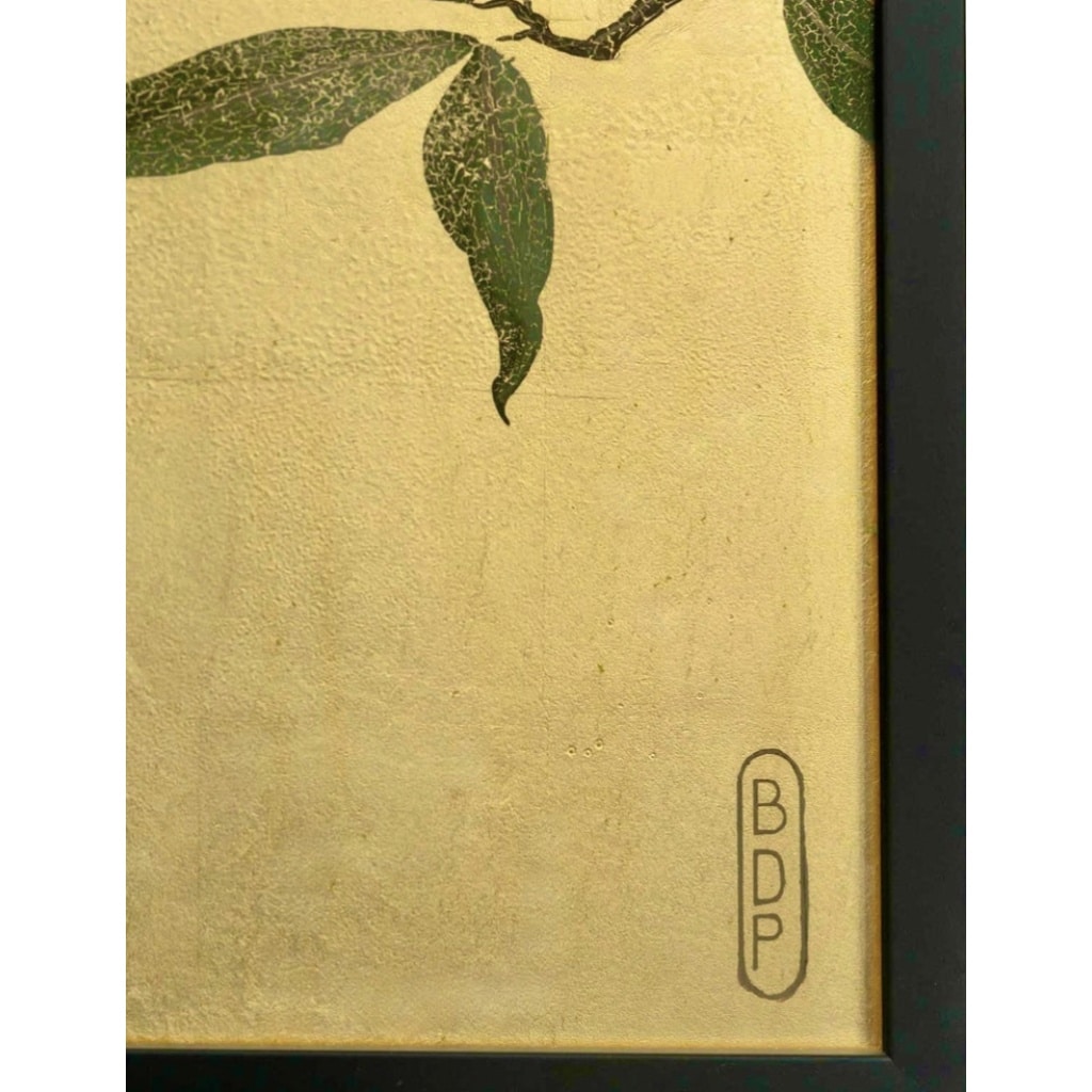 Série de 4 panneaux décoratifs « Singes suspendus aux arbres » signés 7