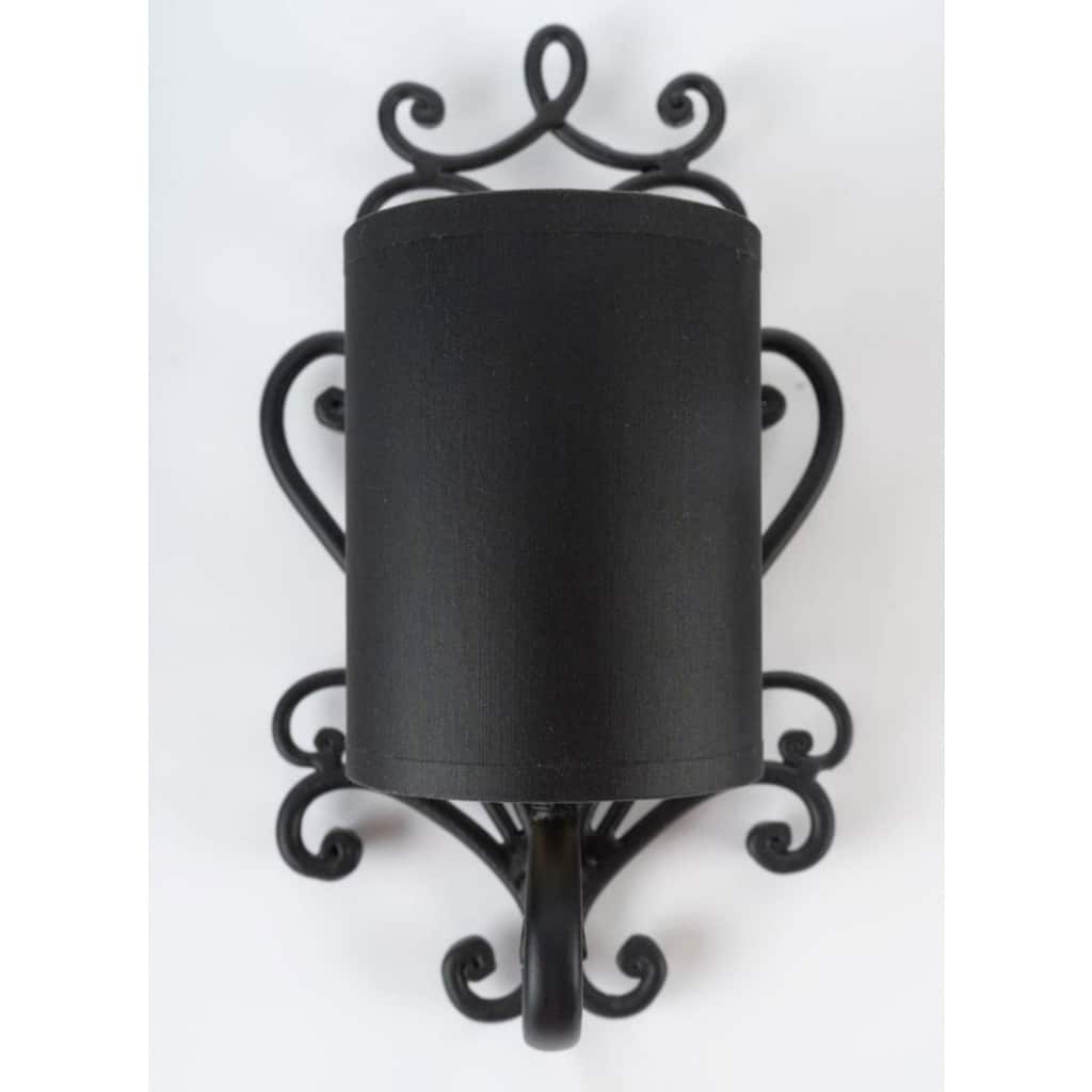 1960 Paire d&rsquo;appliques murales en fer forgé Maison Honoré 3