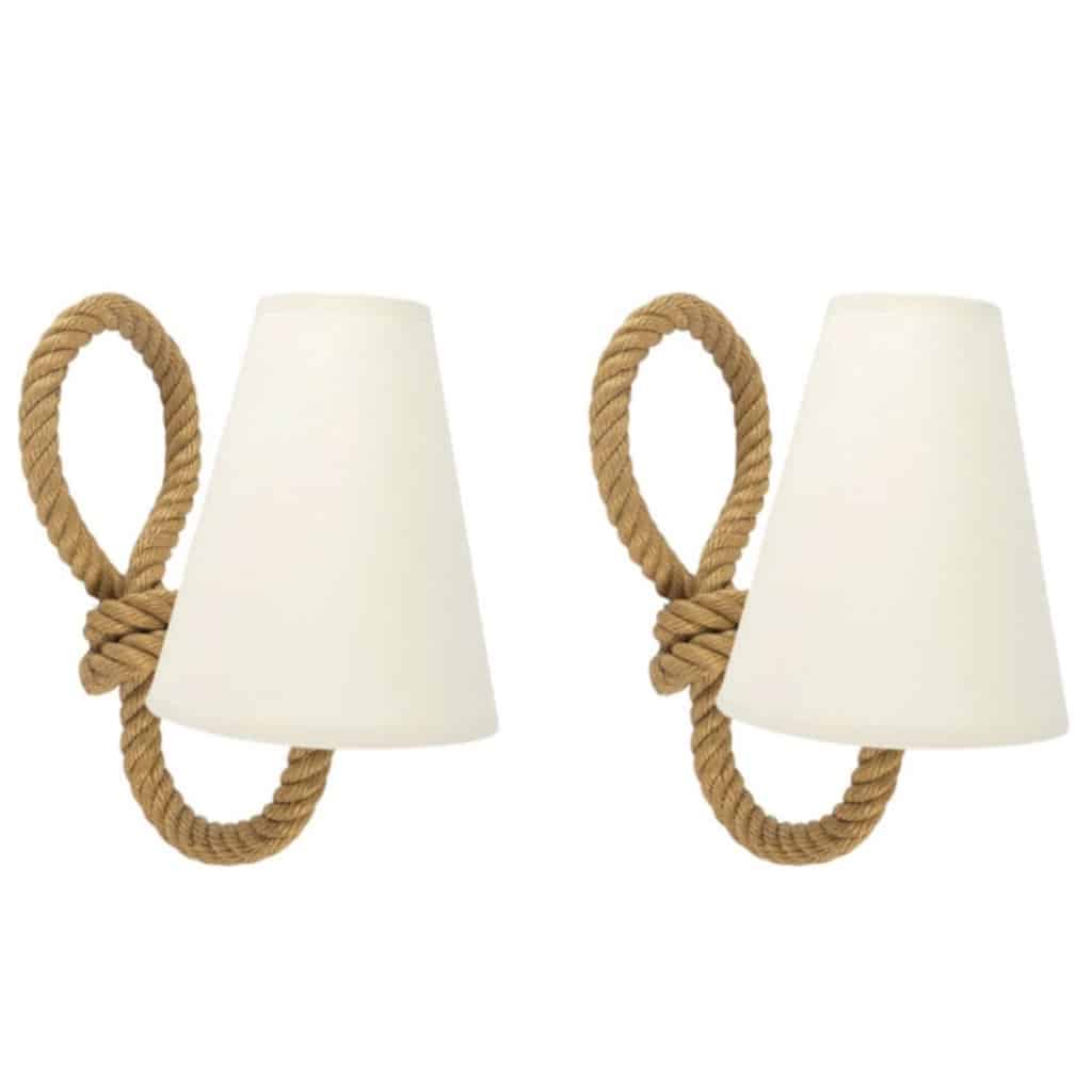 Paire d&rsquo;appliques Audoux et Minet des années 1950 2