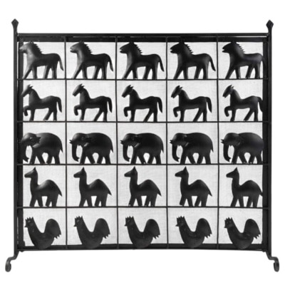 1950 Ateliers Marolles Pare-feu en fer forgé