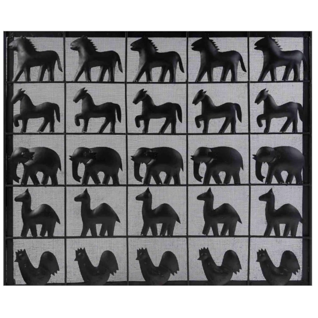 1950 Ateliers Marolles Pare-feu en fer forgé 4