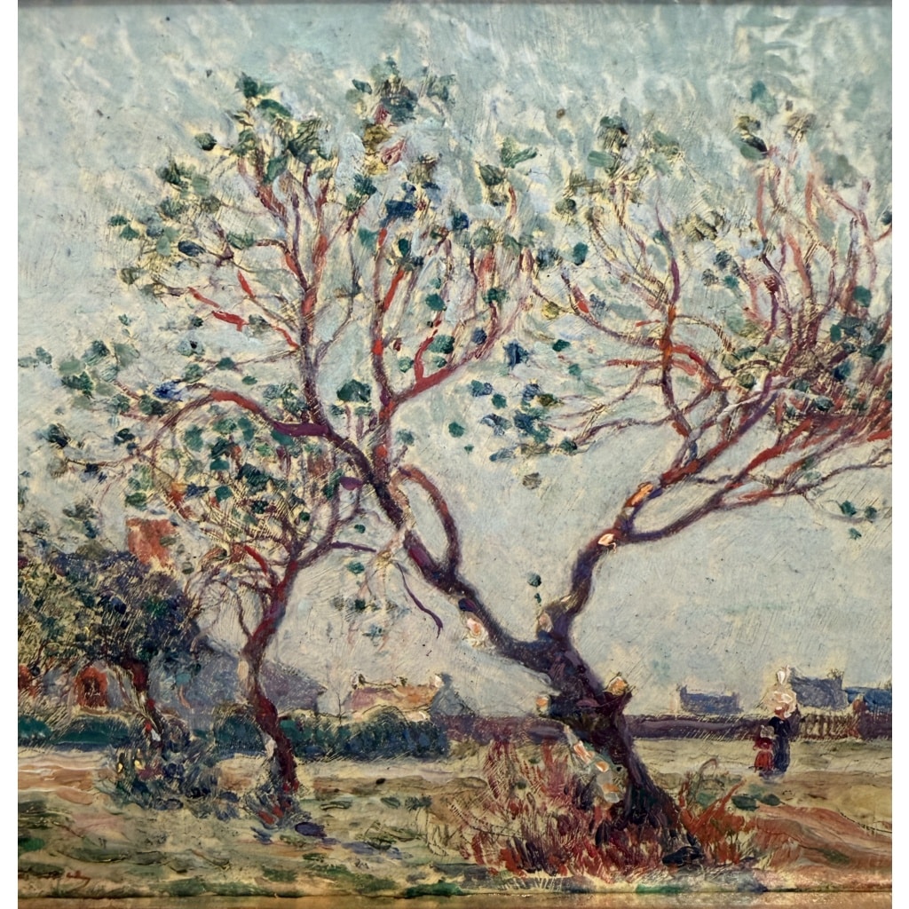 DU PUIGAUDEAU Ferdinand Peinture de bretagne Maisons en Brière Huile signée Certificat d’authenticité 7 DU PUIGAUDEAU Ferdinand Peinture de bretagne Maisons en Brière Huile signée Certificat d’authenticité 7