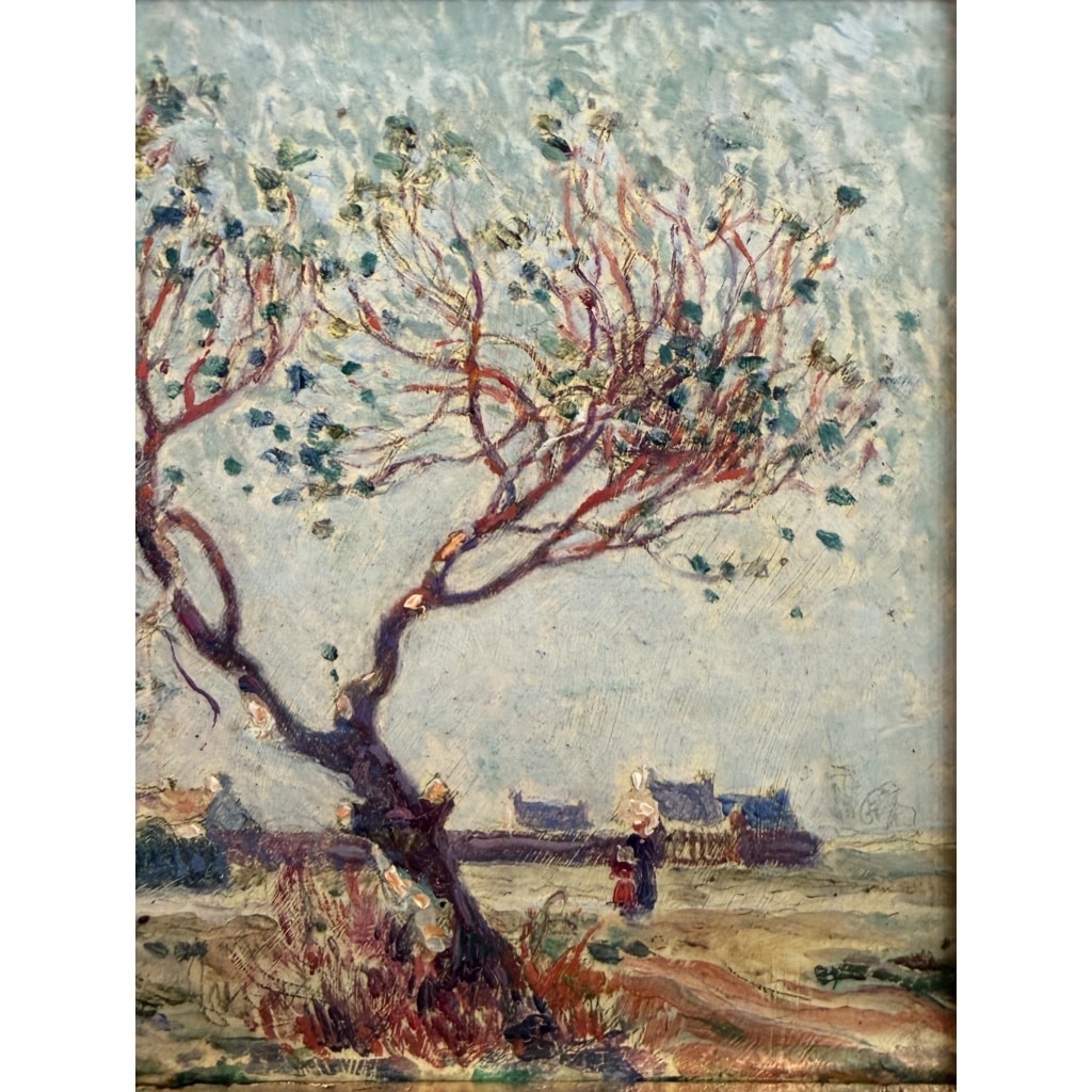 DU PUIGAUDEAU Ferdinand Peinture de bretagne Maisons en Brière Huile signée Certificat d’authenticité 8 DU PUIGAUDEAU Ferdinand Peinture de bretagne Maisons en Brière Huile signée Certificat d’authenticité 8