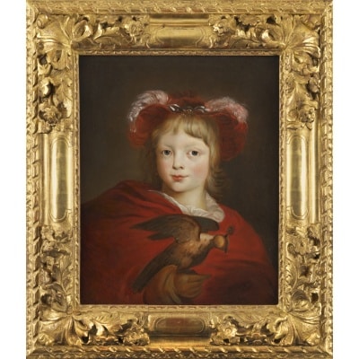 Jeune prince au faucon. Ecole néerlandaise du XVIIe siècle