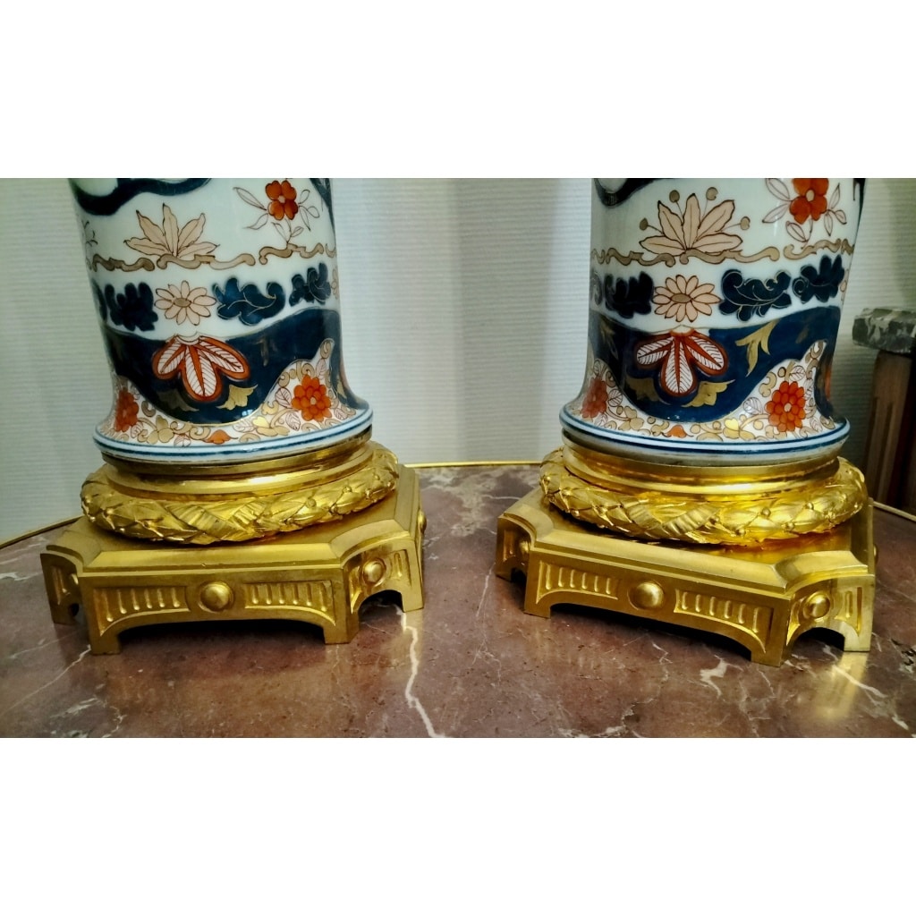 Paire de vase porcelaine Imari Japon Époque Meiji 5