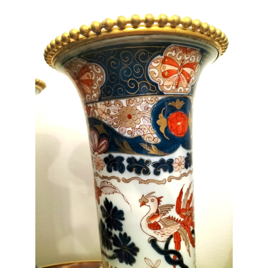 Paire de vase porcelaine Imari Japon Époque Meiji 8