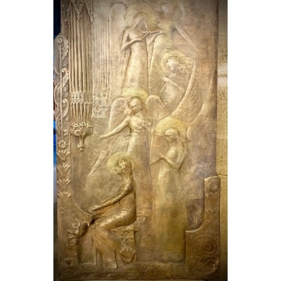 RARE PANNEAU EN TERRE CUITE GOLDSCHEIDER ET BADIN RARE PANNEAU EN TERRE CUITE GOLDSCHEIDER ET BADIN