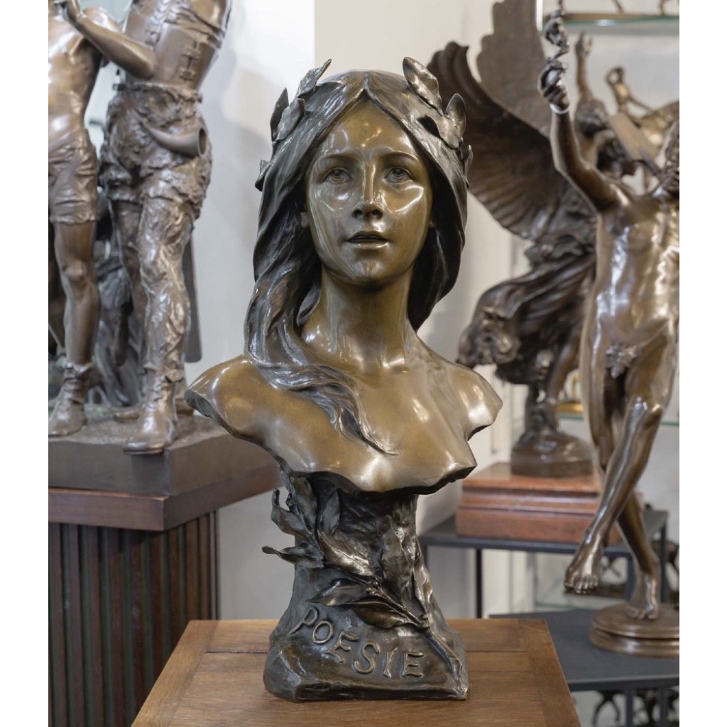 Sculpture – Poésie , Henri Godet (1863-1937) – Bronze