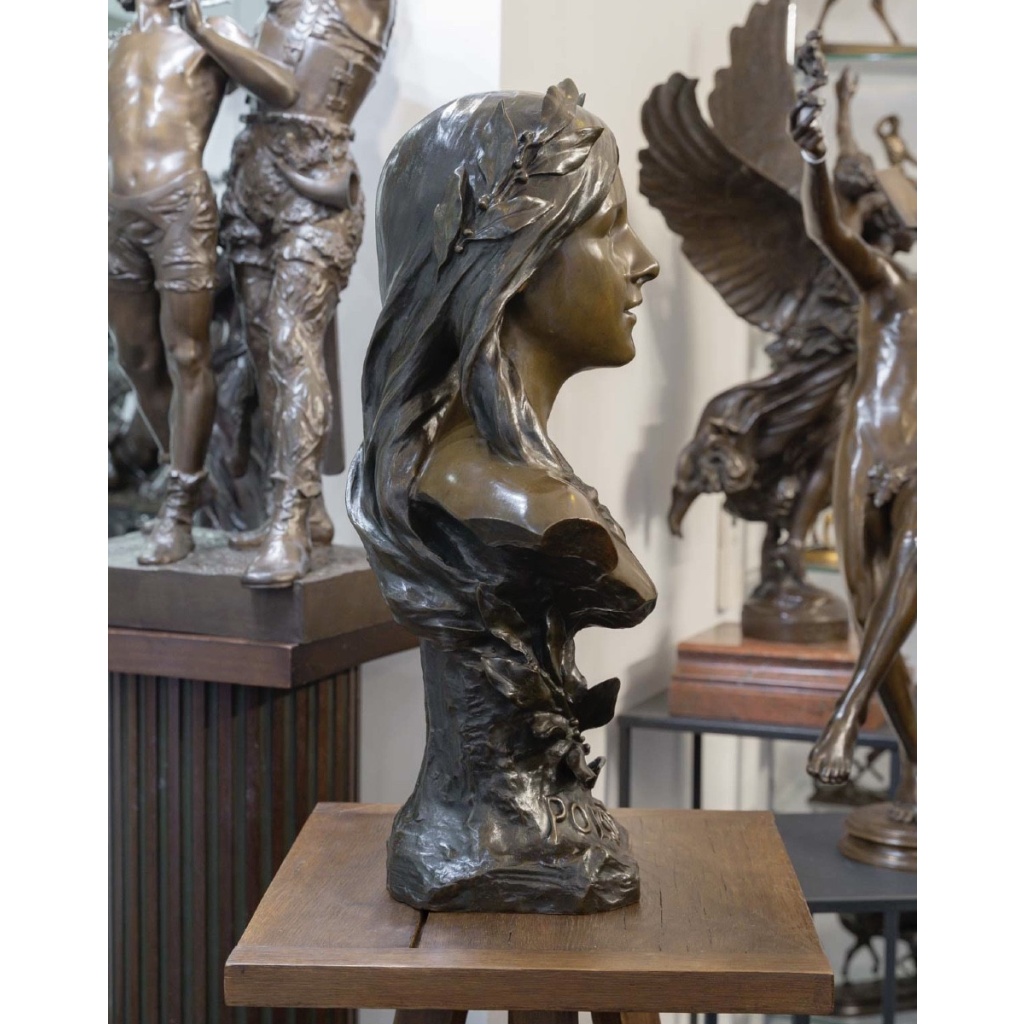 Sculpture – Poésie , Henri Godet (1863-1937) – Bronze 6