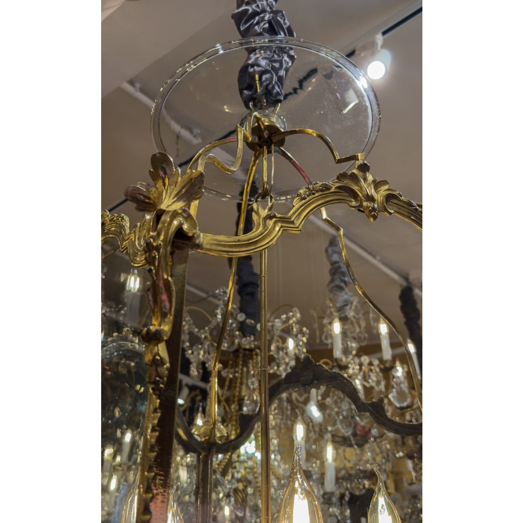 Lanterne pentagonale de style Transition en bronze ciselé et doré, vers 1790-1830 5 Lanterne pentagonale de style Transition en bronze ciselé et doré, vers 1790-1830 5