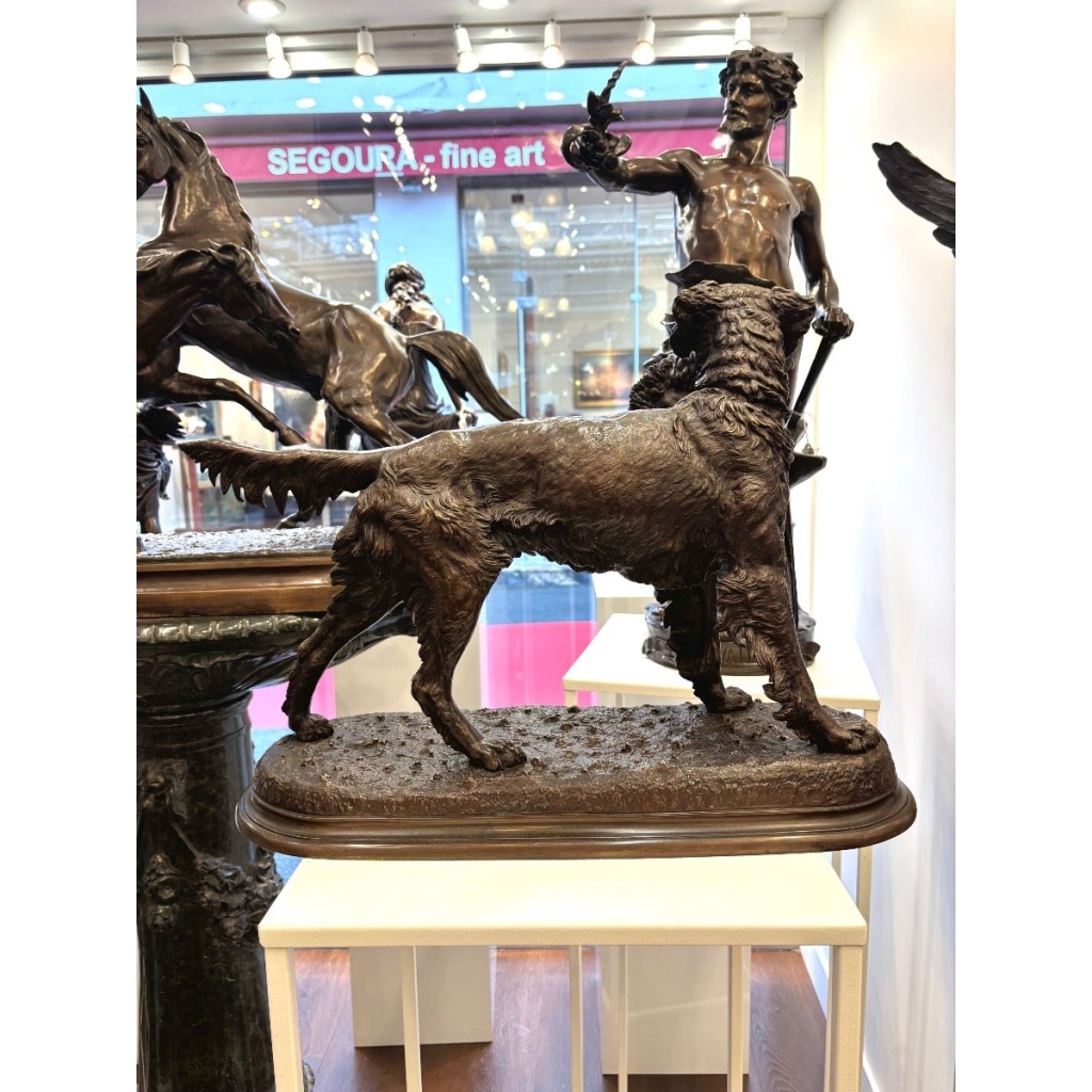 Sculpture – Chien Setter Au Gibier , Jules Moigniez (1835-1894) – Bronze 7