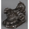 Sculpture – Ours Couché , Antoine-Louis Barye (1795-1875) – Bronze 7