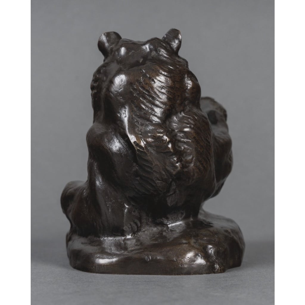 Sculpture – Ours Couché , Antoine-Louis Barye (1795-1875) – Bronze 4