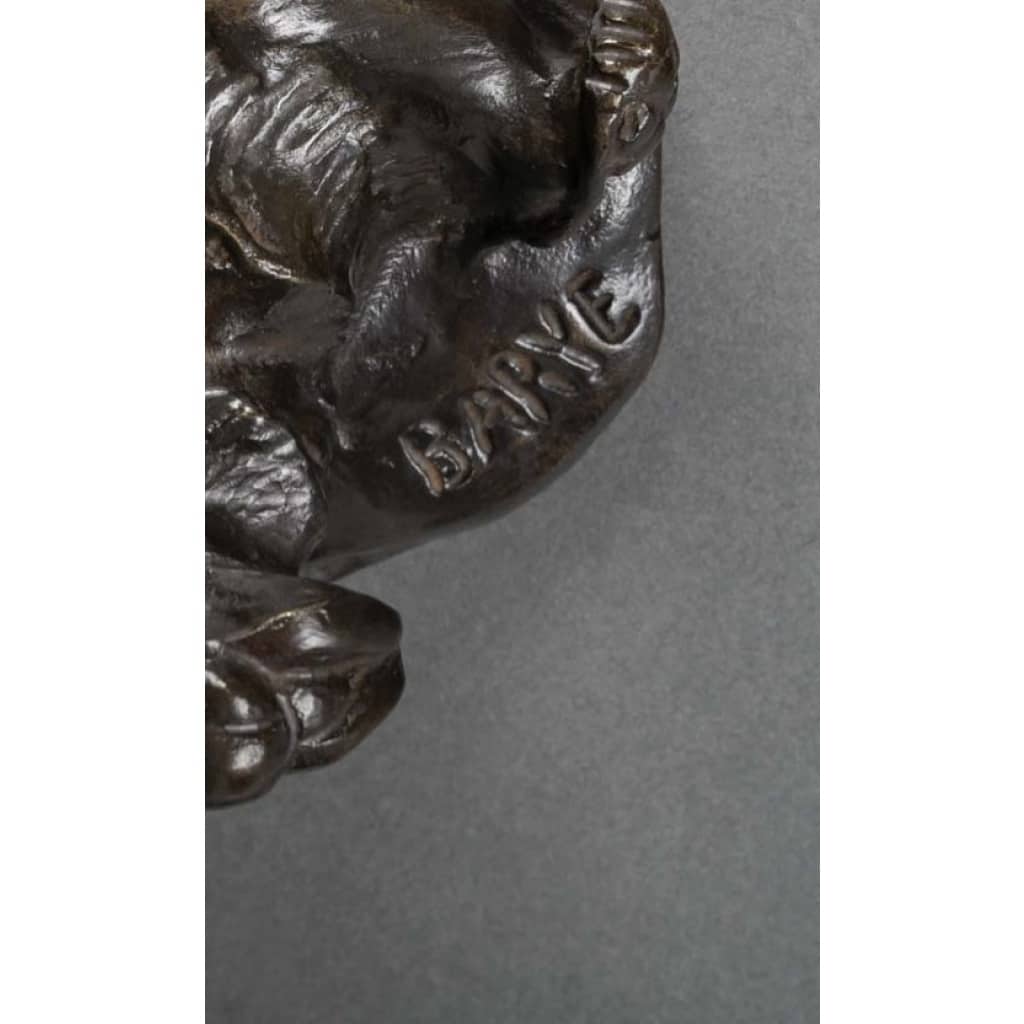 Sculpture – Ours Couché , Antoine-Louis Barye (1795-1875) – Bronze 6