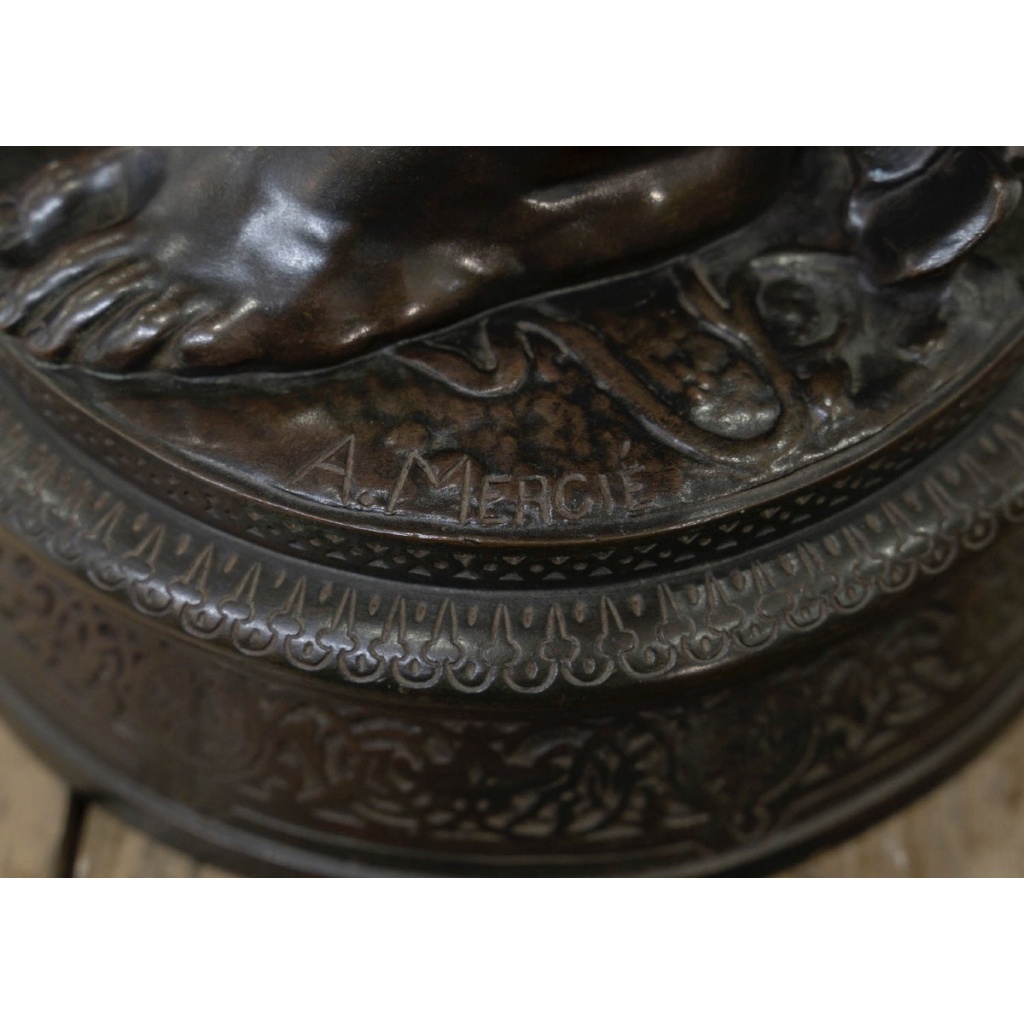 Sculpture – David Vainqueur De Goliath , Marius – Jean – Antonin Mercié (1845-1916) – Bronze 8