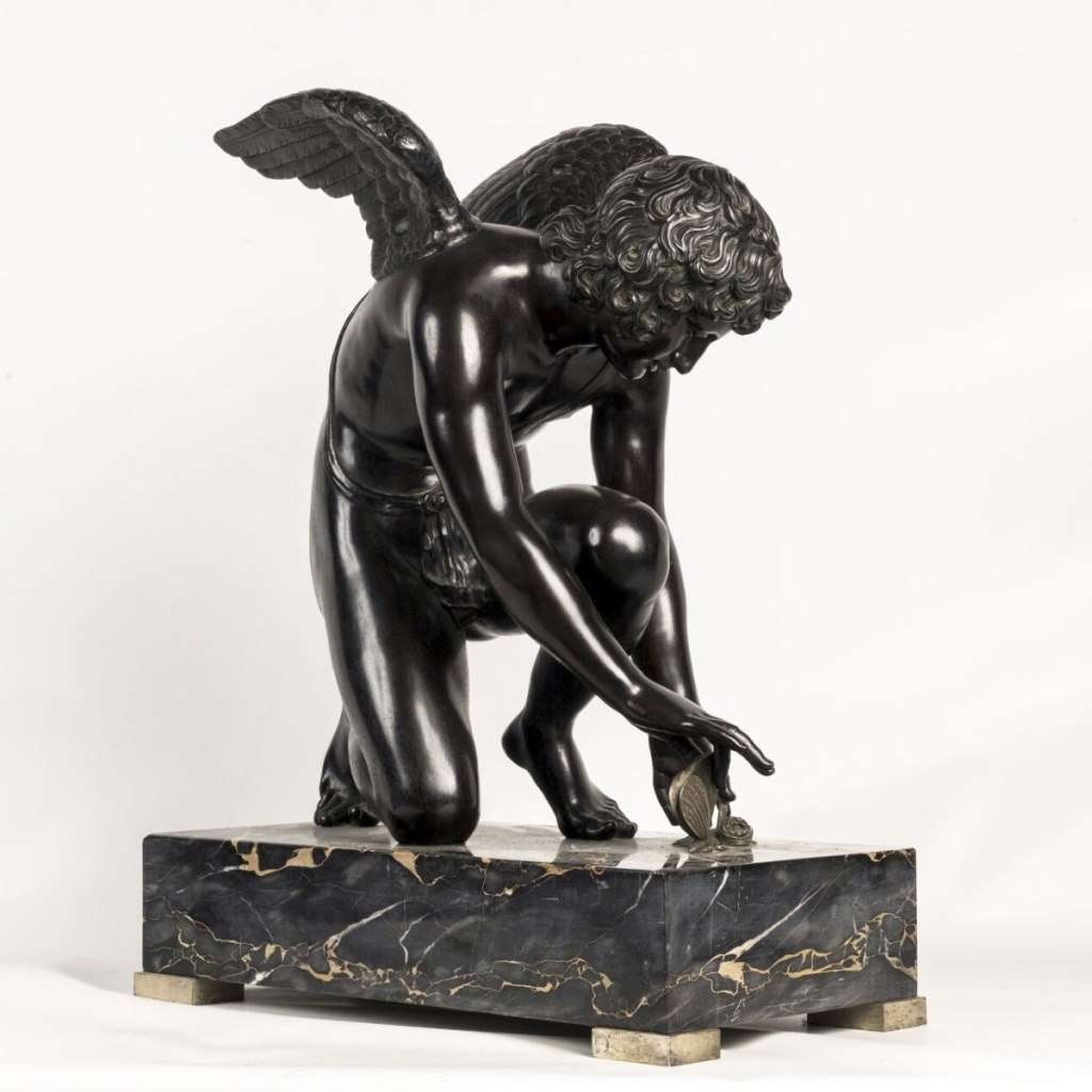Sculpture – L&rsquo; Amour Saisissant Un Papillon , Antoine Denis Chaudet (1763-1810) – Bronze 3