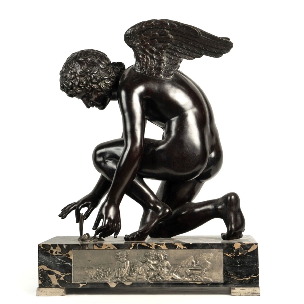 Sculpture – L&rsquo; Amour Saisissant Un Papillon , Antoine Denis Chaudet (1763-1810) – Bronze