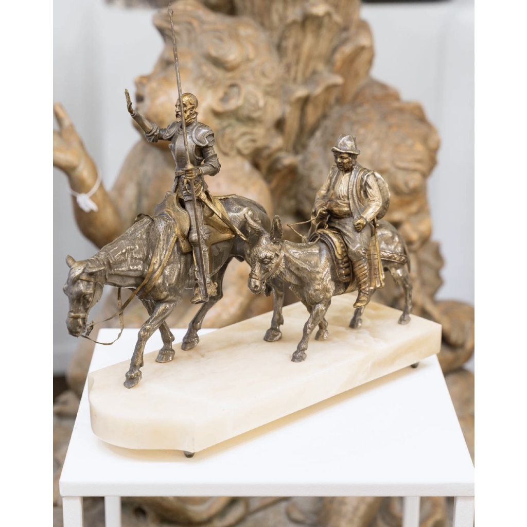 Sculpture – Don Quichotte et Sancho Panza , Zumel F. Martinez de Luis (1898-1974) – Bronze 3