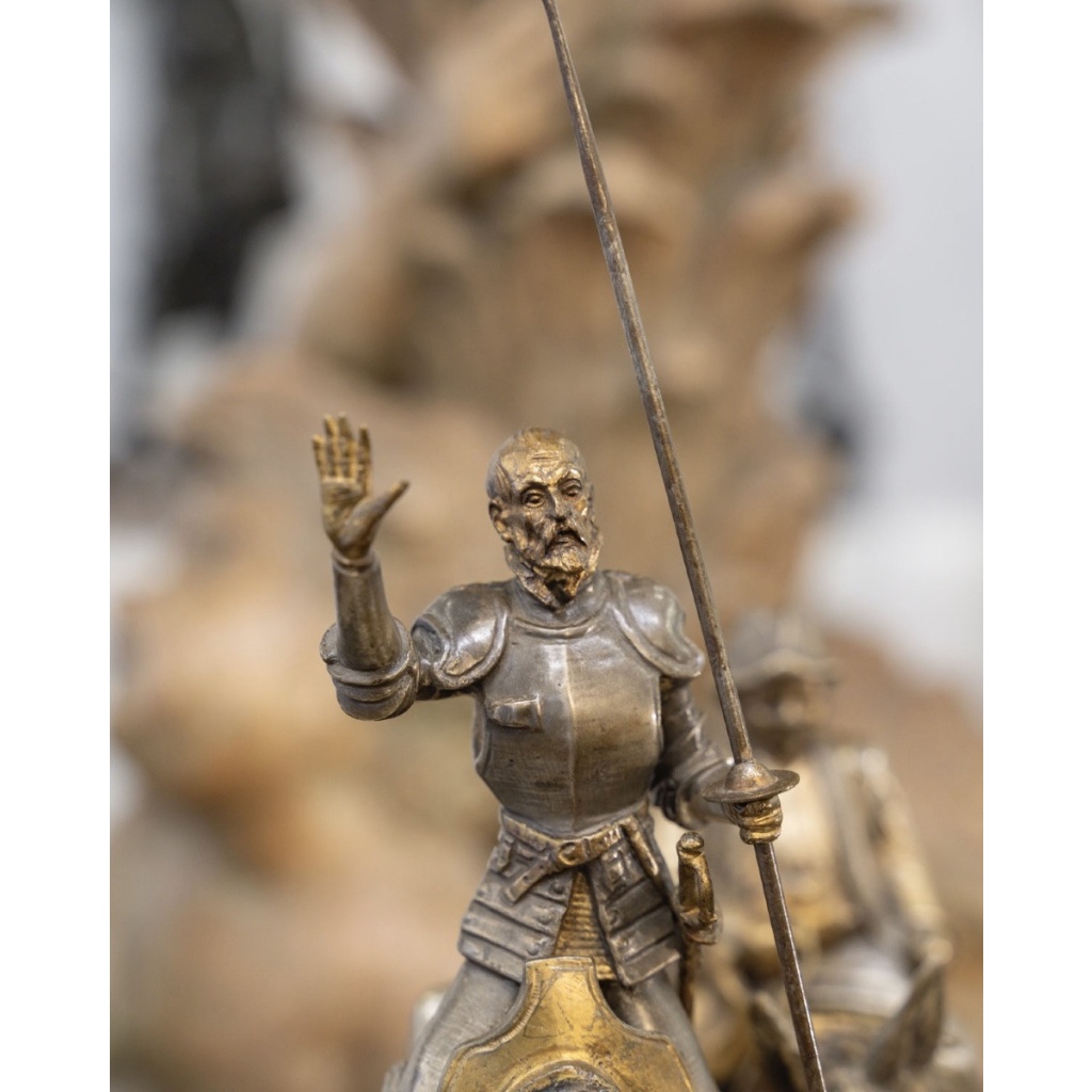 Sculpture – Don Quichotte et Sancho Panza , Zumel F. Martinez de Luis (1898-1974) – Bronze 9
