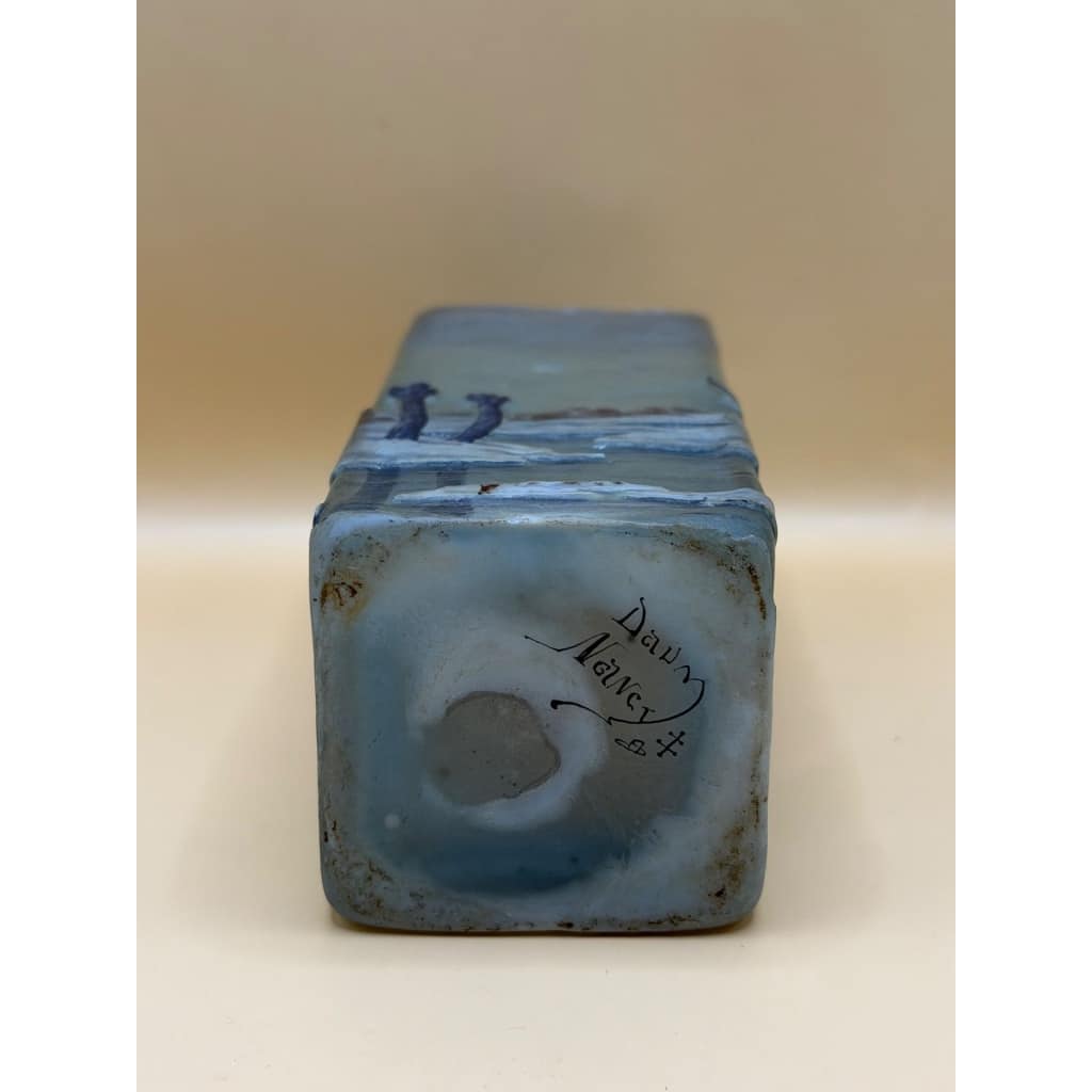 DAUM NANCY Vase section quadrangulaire « Paysage de neige » 3