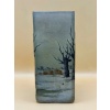 DAUM NANCY Vase section quadrangulaire « Paysage de neige » 14