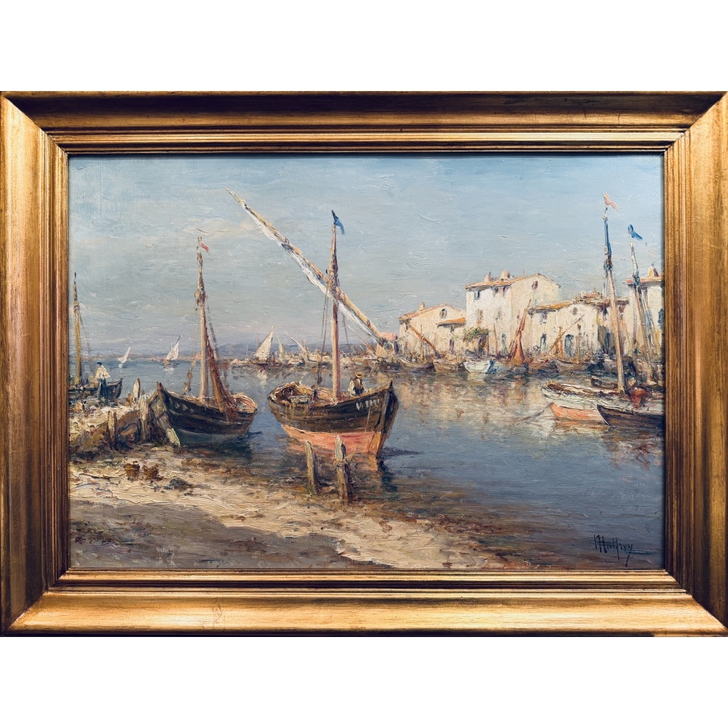 MALFROY Henry Tableau de Marine « vue de Provence » Huile sur toile signée Certificat d&rsquo;authenticité. 2