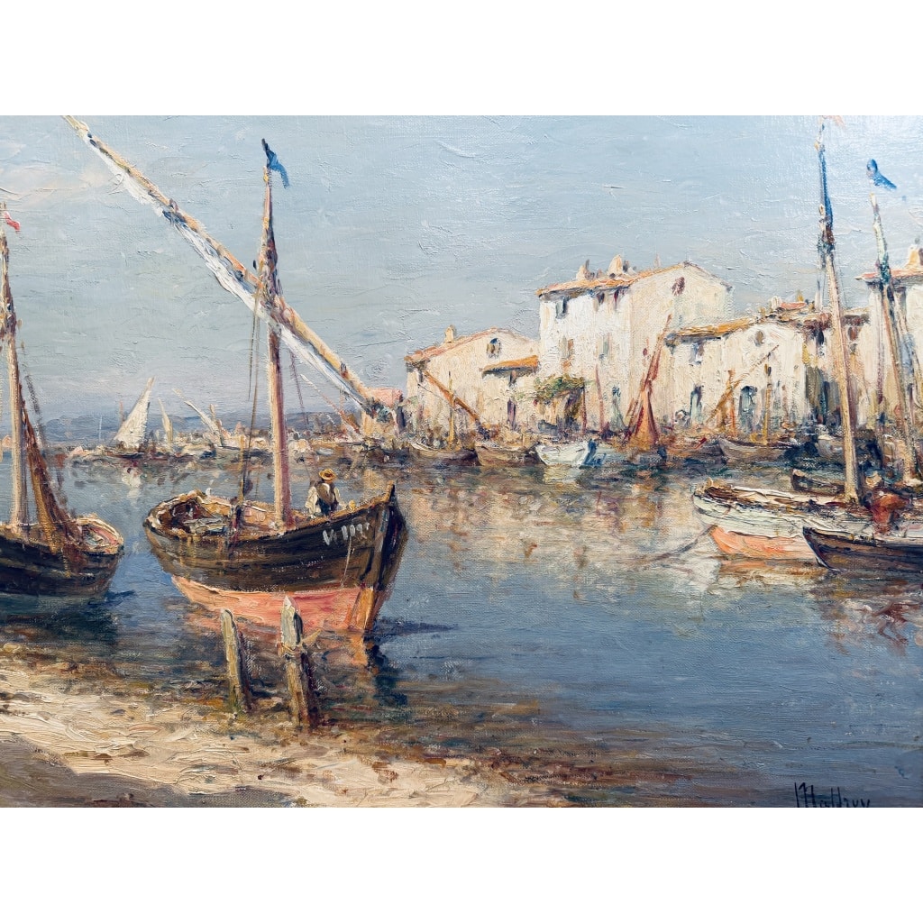 MALFROY Henry Tableau de Marine « vue de Provence » Huile sur toile signée Certificat d&rsquo;authenticité. 6