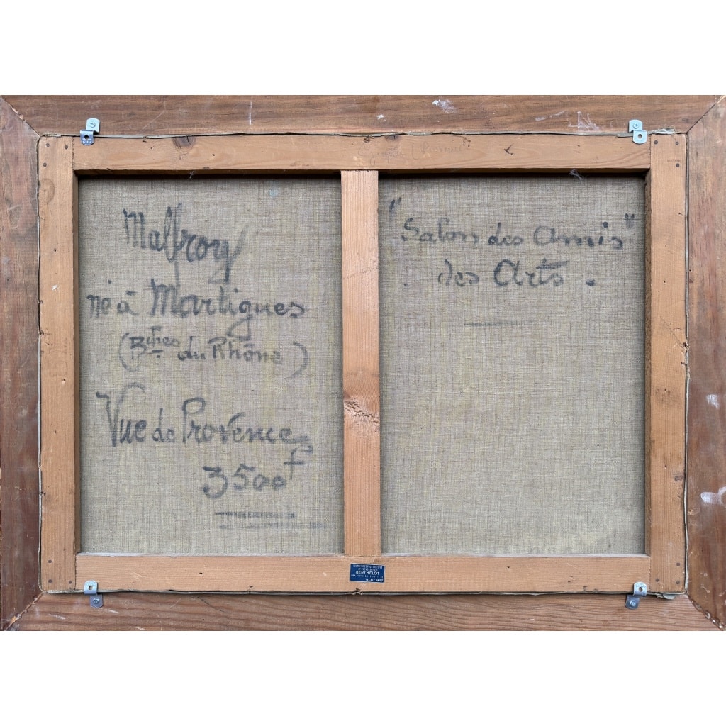 MALFROY Henry Tableau de Marine « vue de Provence » Huile sur toile signée Certificat d&rsquo;authenticité. 4