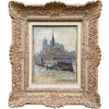 MORTON-JOHNSON Francis Paris Notre-Dame vue des quais de Seine Huile sur carton signée Certificat d&rsquo;authenticité 14