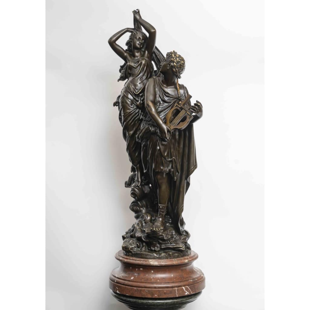 Sculpture en bronze représentant Orphée et Eurydice. 3 Sculpture en bronze représentant Orphée et Eurydice. 3