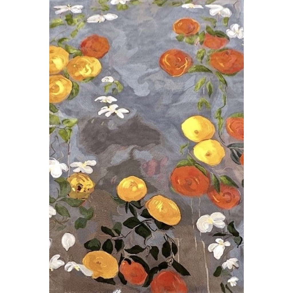 Tapis d&rsquo;artiste d&rsquo;Isabelle DELANNOY – Fleurs du Bien n°26 – Édition N°1/3, Manufacture Pinton