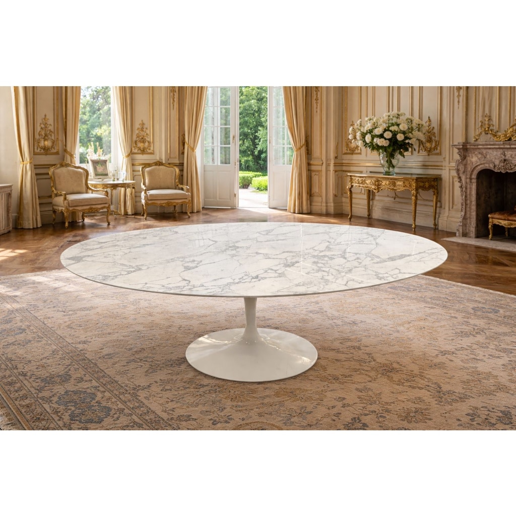 Eero Saarinen,& éditions – Knoll: table ovale 244 cm, Arabescato 4
