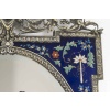 Miroir Art Nouveau en bronze et verre bleu décoré – Époque 1900 12