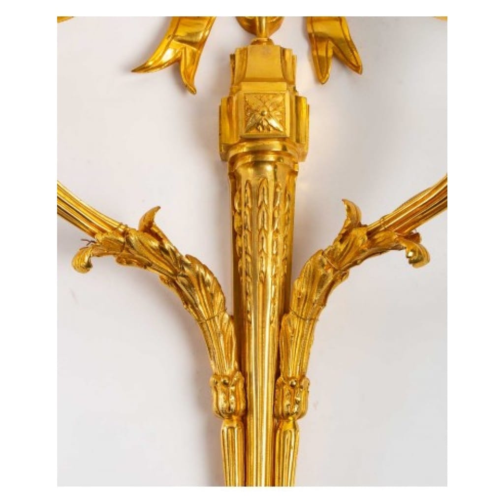 Paire d&rsquo;appliques de style Louis XVI. XIXème siècle. 3