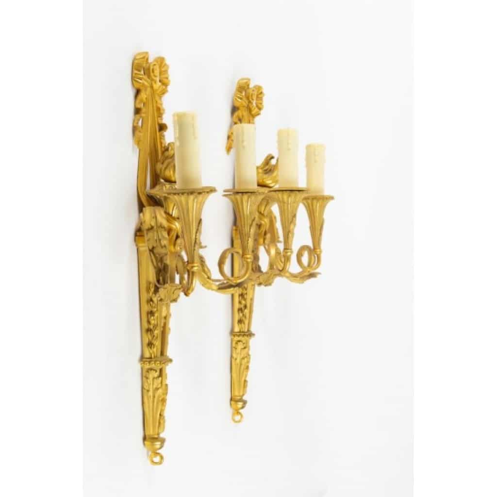 Paire d&rsquo;appliques de style Louis XVI. XIXème siècle. 6