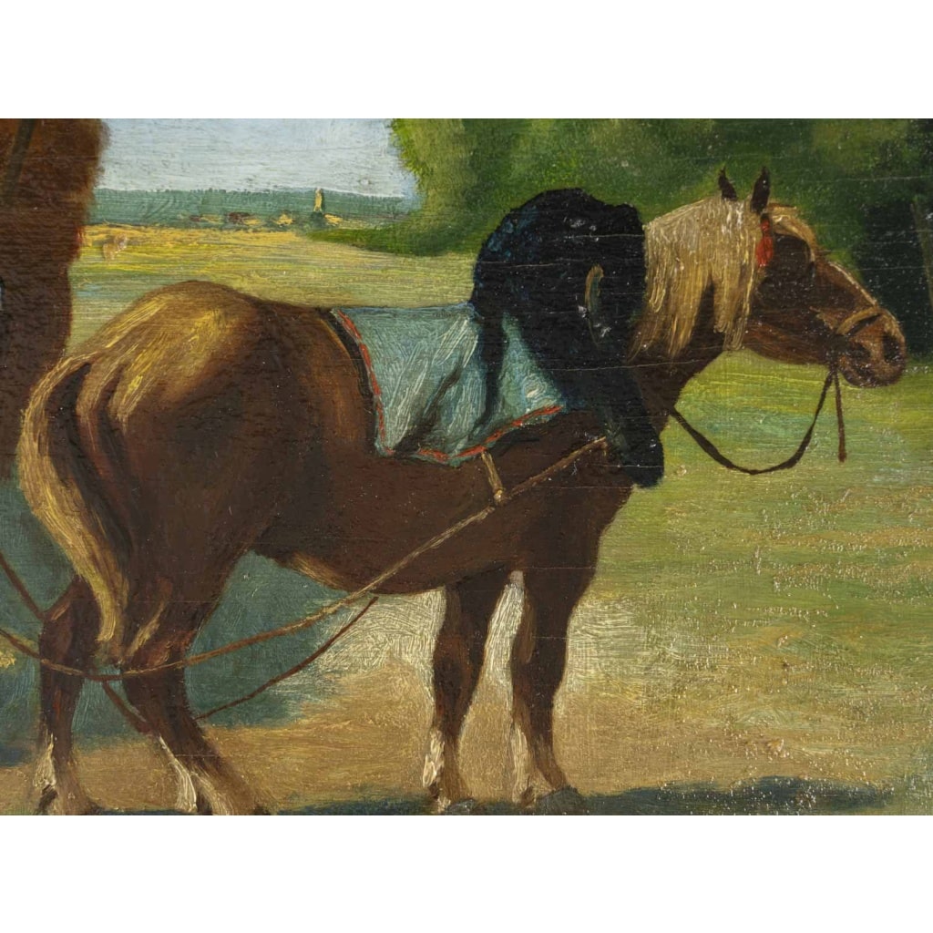 Huile sur panneau, Les moissonneurs par Achille Blot (1855-1926) 6