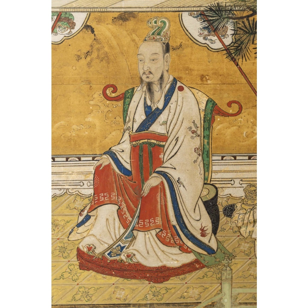 Important panneau représentant l&rsquo;Empereur chinois Liu Heng 12