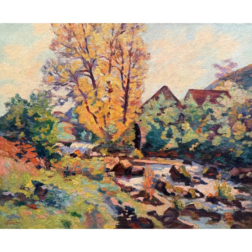 GUILLAUMIN Armand Creuse Le moulin Bouchardon en octobre 1913 Huile sur toile signée Certificat d’authenticité 5 GUILLAUMIN Armand Creuse Le moulin Bouchardon en octobre 1913 Huile sur toile signée Certificat d’authenticité 5