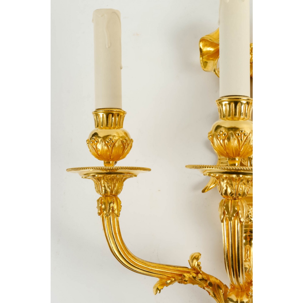 Paire d&rsquo;appliques d&rsquo;époque Napoléon III (1851 – 1870). XIXème siècle. 4