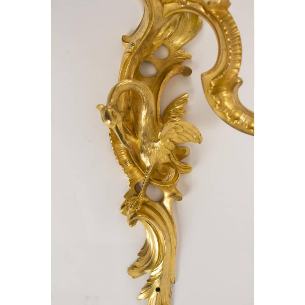 Paire d&rsquo;appliques de style Louis XV. XIXème siècle. 3