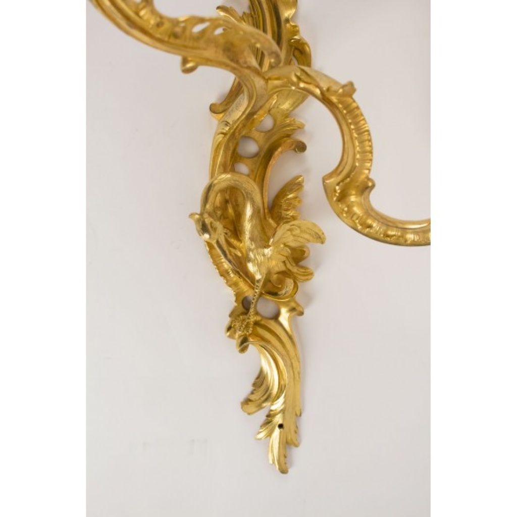 Paire d&rsquo;appliques de style Louis XV. XIXème siècle. 5