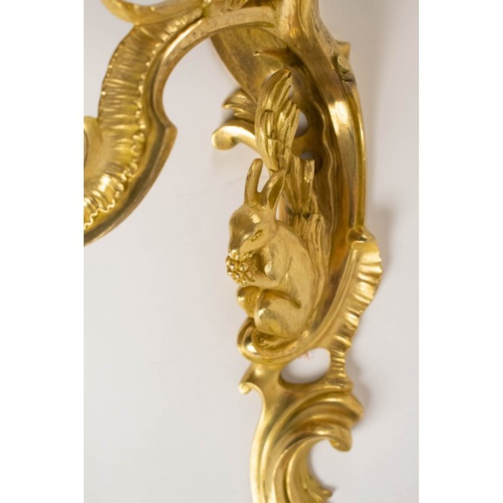 Paire d&rsquo;appliques de style Louis XV. XIXème siècle. 6